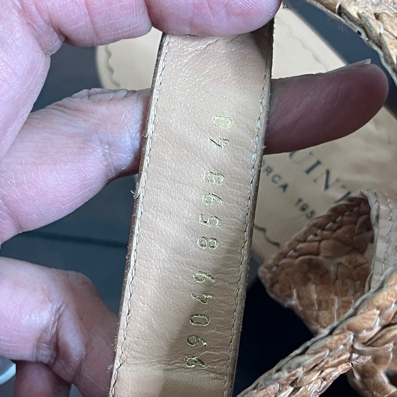 Pons Quintana Women Tan Woven Leather Chunky Platform Block Heel Sandals Size 40 - Picture 11 of 11